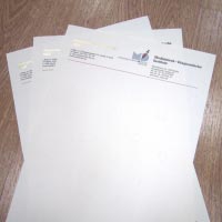Printing and embossing on the corporate letterhead