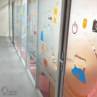 Матированые стекла, оклейка прозр. пленкой