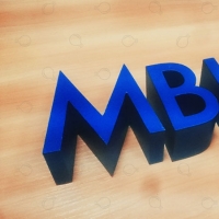 Non-illuminated volumetric letters, PVC